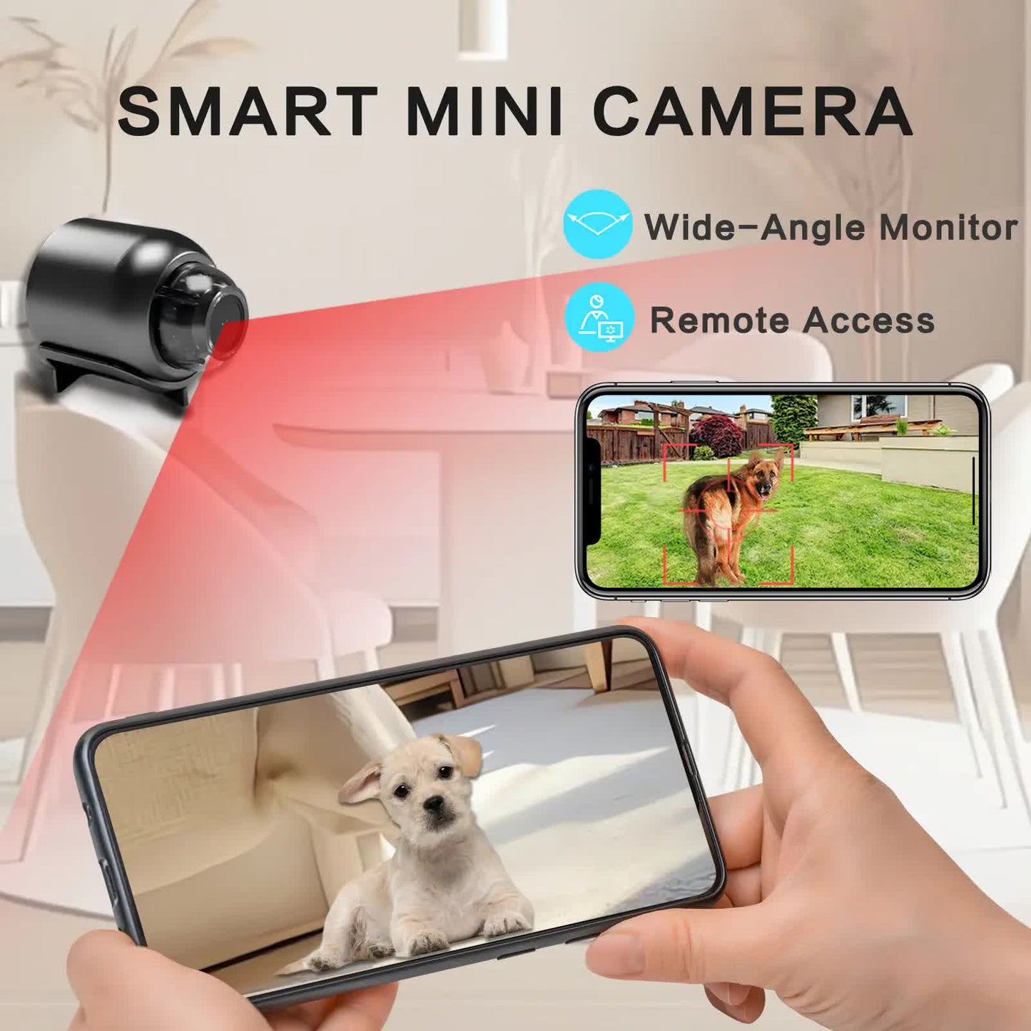 3pcs Mini Wireless Surveillance Camera with 2.4G WiFi, HD 1080P, Supports 32GB Cards, Night Vision, Audio, USB Power, Remote View, Wide-angle, Easy To Carry, for Home, Pet, Bedroom, Black Fridays.(Optional monitoring card set)