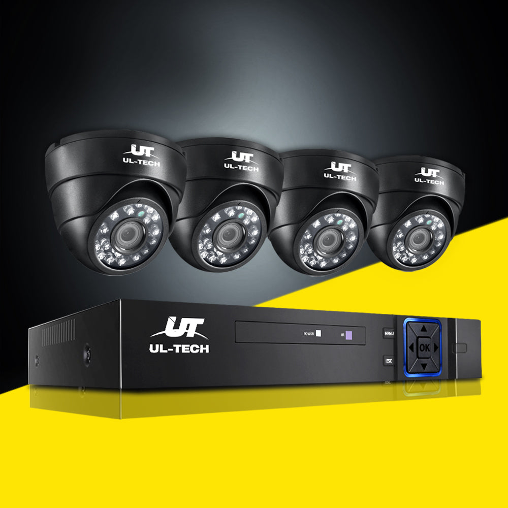 UL-TECH 1080P Security Camera System 4CH DVR with 4 CCTV Dome Cameras