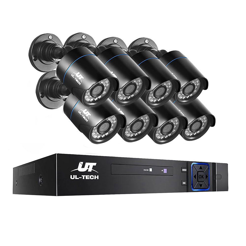 UL-TECH 1080P Security Camera System 8CH DVR with 8 CCTV Bullet Cameras