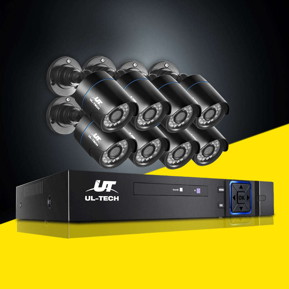 UL-TECH 1080P Security Camera System 8CH DVR with 8 CCTV Bullet Cameras