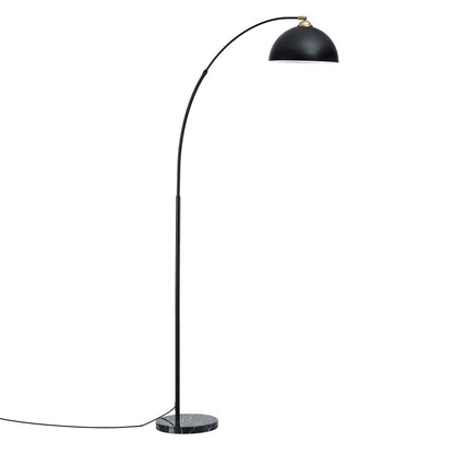 Artiss Modern Arched Floor Lamp Black Standing Heavy-Duty Marble Base for Living Room Bedroom