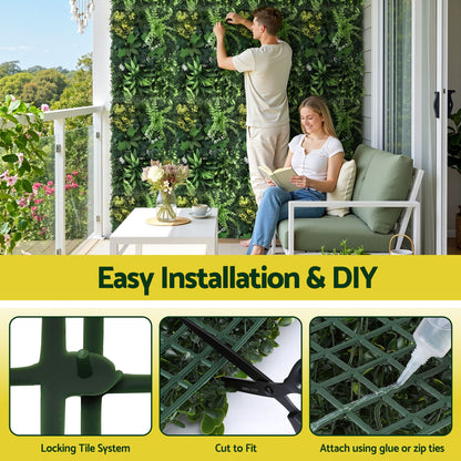 Gardeon 4PCS Artificial Plant Wall Panels 40X60CM Boxwood Panel Backyard Hedge Grass Backdrop Green Decor