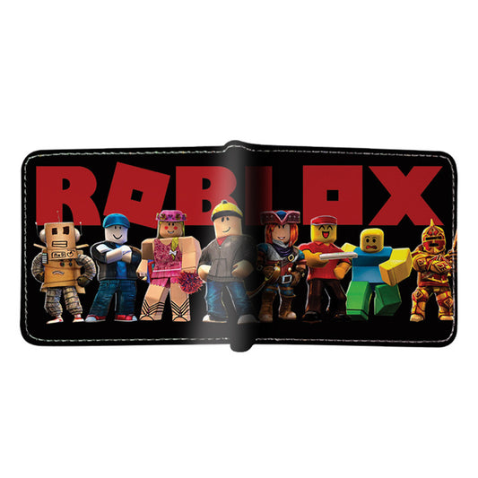 Roblox Printed Kids Boys Girls Coin Purse Cartoon PU Wallet Card Bifold ID Card Holder Coin Purse Children Gift A