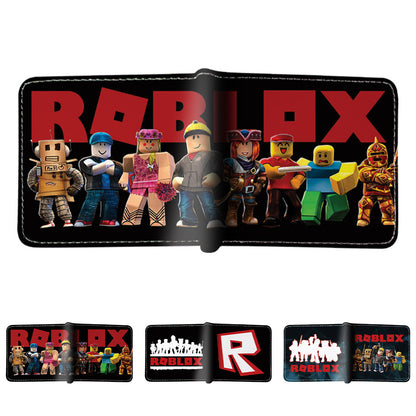 Roblox Printed Kids Boys Girls Coin Purse Cartoon PU Wallet Card Bifold ID Card Holder Coin Purse Children Gift A