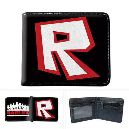 Roblox Printed Kids Boys Girls Coin Purse Cartoon PU Wallet Card Bifold ID Card Holder Coin Purse Children Gift A