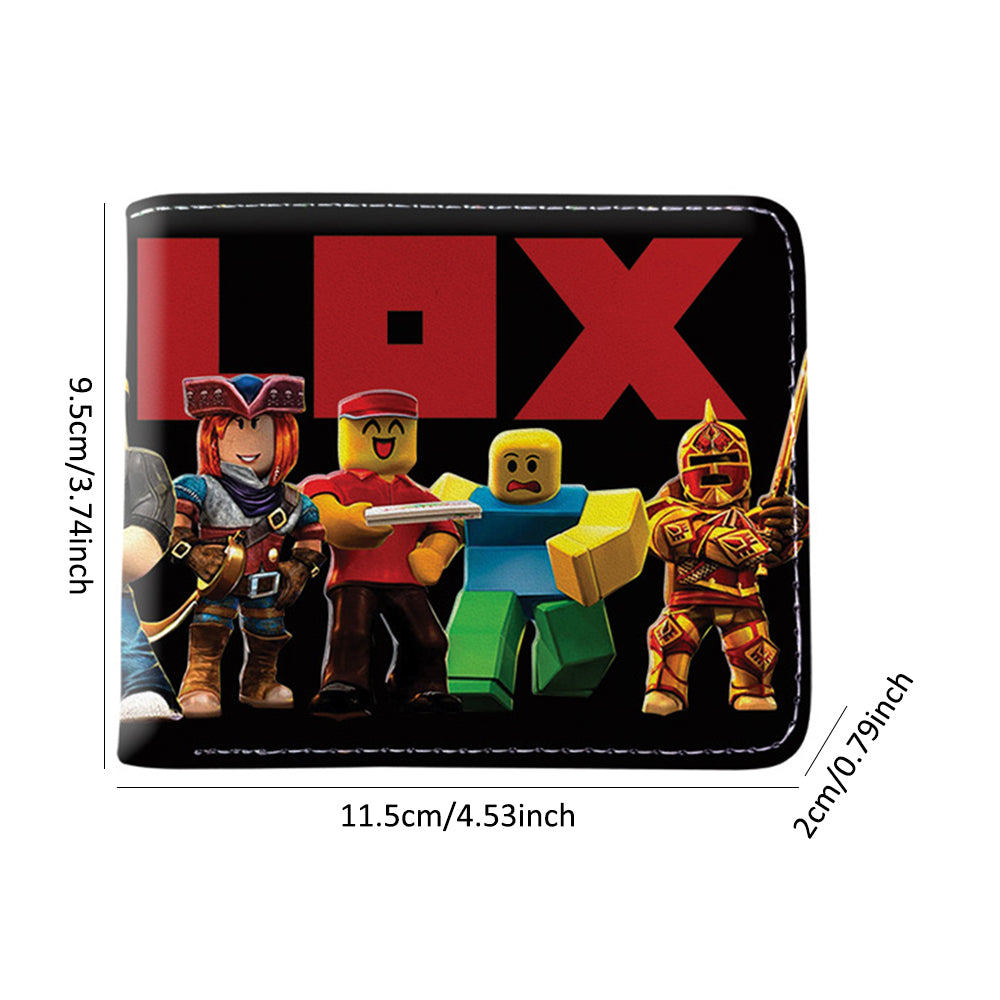Roblox Printed Kids Boys Girls Coin Purse Cartoon PU Wallet Card Bifold ID Card Holder Coin Purse Children Gift A