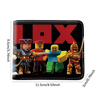 Roblox Printed Kids Boys Girls Coin Purse Cartoon PU Wallet Card Bifold ID Card Holder Coin Purse Children Gift A