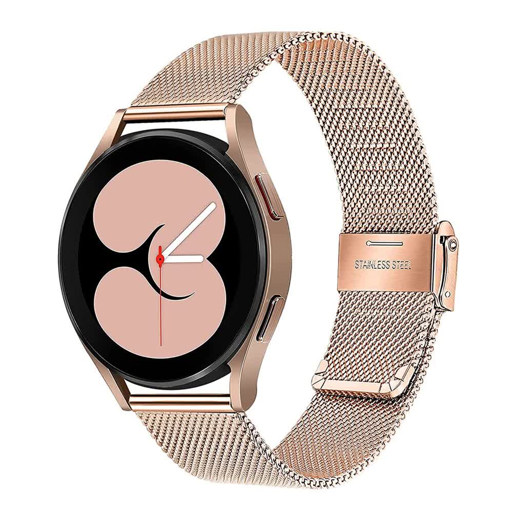 Mesh Loop Stainless Steel Strap Bling Case Gold Set Compatible withSamsung Galaxy Watch 4 5 6 40mm 44mm