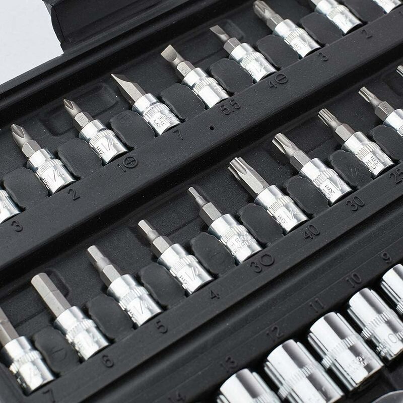 46 pcs Socket Set Chrome Vanadium 1/4" Adapter Set Socket Set For Car Diy