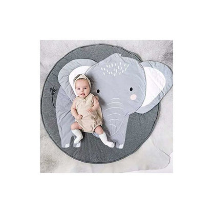 Baby Crawling Mat Play Mat Kids Crawling Mat ROund Animals Carpet Children Rug For Girls Boys 90X90Cm (Elephant)
