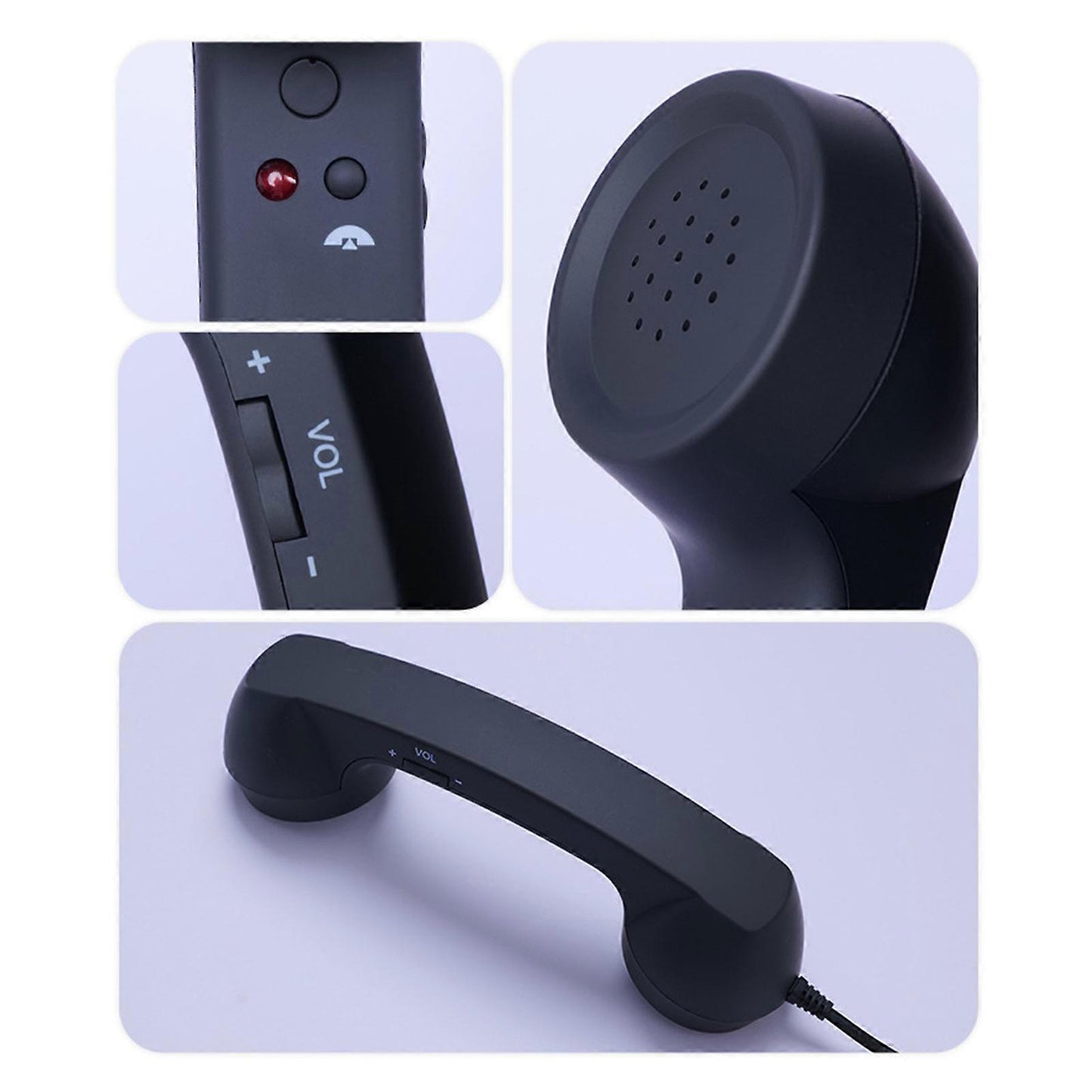 USB-C Retro Telephone Handset for Mobile Phones, Plug \u0026 Play, Radiation Protection, Compatible with iPhone \u0026 Android, Black