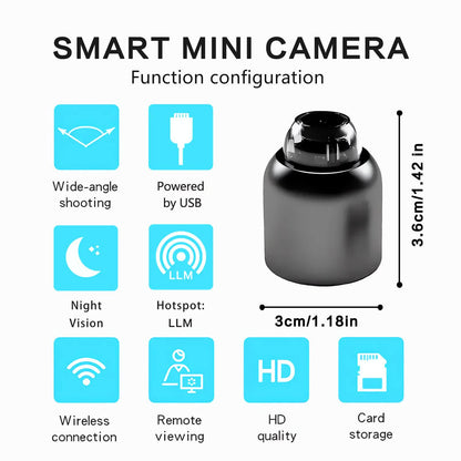 3pcs Mini Wireless Surveillance Camera with 2.4G WiFi, HD 1080P, Supports 32GB Cards, Night Vision, Audio, USB Power, Remote View, Wide-angle, Easy To Carry, for Home, Pet, Bedroom, Black Fridays.（Optional monitoring card set）