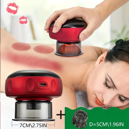 Red Smart Cupping Massager: Wireless & Portable/One-Button Pressure Release/12-Level Red Light Heat Therapy, Detachable & Easy to Clean, Full-Body Applicable for Circulation Boost, Revitalize Your Body and Mind at Home or On the Go