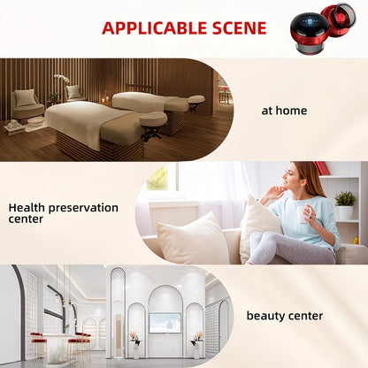 Red Smart Cupping Massager: Wireless & Portable/One-Button Pressure Release/12-Level Red Light Heat Therapy, Detachable & Easy to Clean, Full-Body Applicable for Circulation Boost, Revitalize Your Body and Mind at Home or On the Go