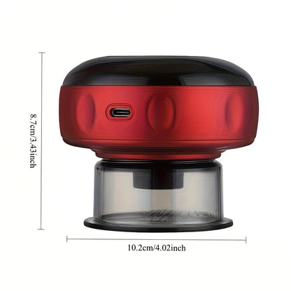Smart Cupping Massager: Wireless & Portable/One-Button Pressure Release/12-Level Red Light Heat Therapy, Detachable & Easy to Clean, Full-Body Applicable for Circulation Boost, Revitalize Your Body and Mind at Home or On the Go,black