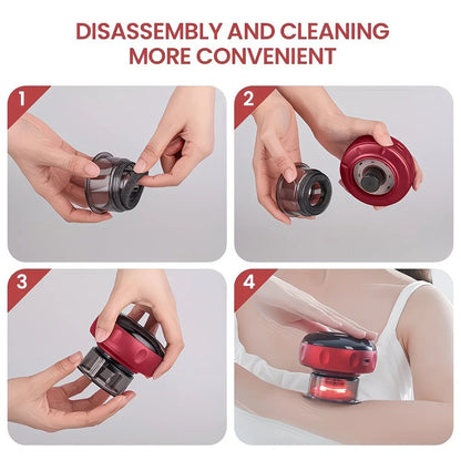 Blue Smart Cupping Massager: Wireless & Portable/One-Button Pressure Release/12-Level Red Light Heat Therapy, Detachable & Easy to Clean, Full-Body Applicable for Circulation Boost, Revitalize Your Body and Mind at Home or On the Go