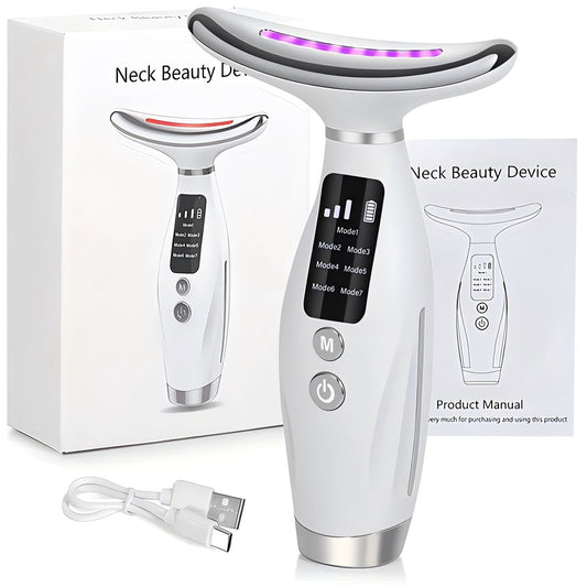 Rechargeable Facial and Neck Beauty Device, 7-Mode Facial Massage, the Perfect Gift for Women and Girls