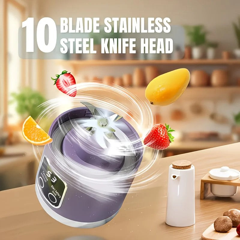 （Green)Portable USB Charging Blender & Juicer - Easy to Clean, Suitable for Fruit and Vegetable Drinks, Smoothies - Capacity Ranging from 10.14 oz to 16.91 oz