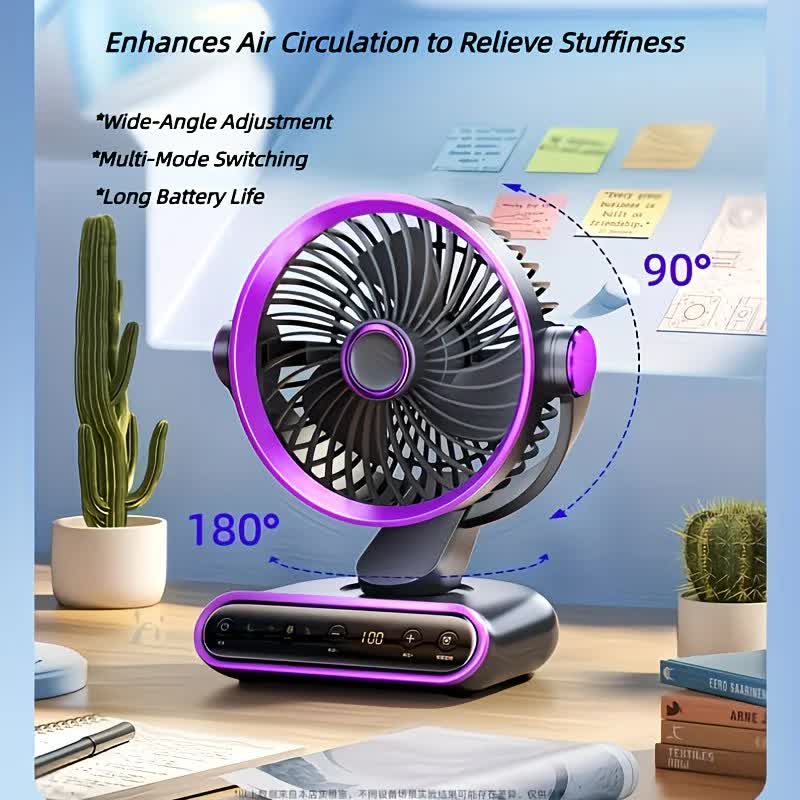 Grayish Purple   AI Smart Circulating Fan: 4 Modes + Silent Airflow, Your All-Scenario Cooling Companion。