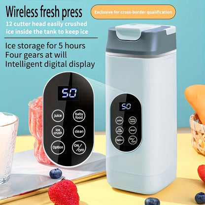 Portable Wireless Fresh Juice Maker: Freshness in a Cup, Anywhere, Anytime.  white