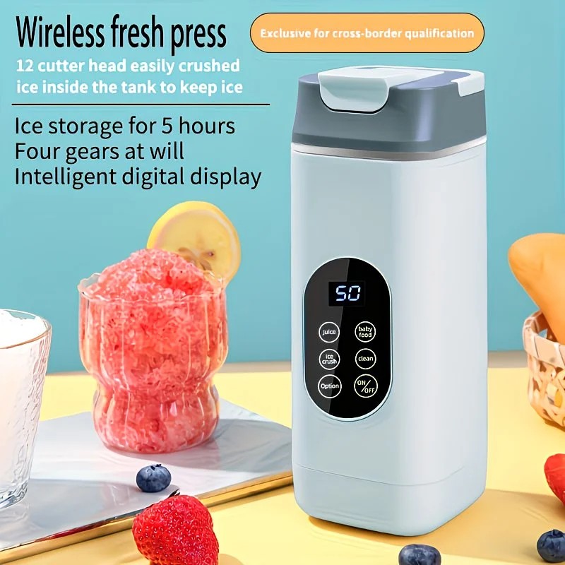 Portable Wireless Fresh Juice Maker: Freshness in a Cup, Anywhere, Anytime.  BLACK