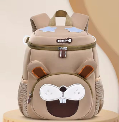 Khaki Rabbit Cute Animal  Kids Backpack - Lightweight Toddler School Bag - Soft 3D Cartoon Daypack for Kindergarten & Childcare- Boys Girls Ages 1-3