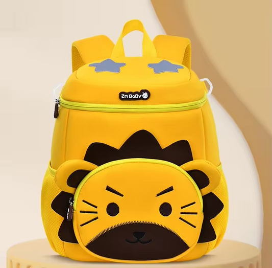 Yellow Tiger Cute Animal  Kids Backpack - Lightweight Toddler School Bag - Soft 3D Cartoon Daypack for Kindergarten & Childcare- Boys Girls Ages 3-6