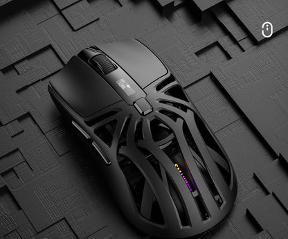 Tri-Mode Wireless Gaming Mouse - 1KHz Polling, 10000 DPI, Digital Display, Lightweight 73g(Black)