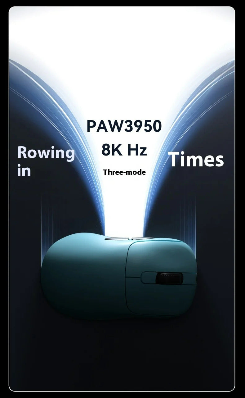 Tri-Mode Wireless Gaming Mouse with 8000Hz Polling Rate, PAW3950 Sensor & Magnetic Charging Dock(black)