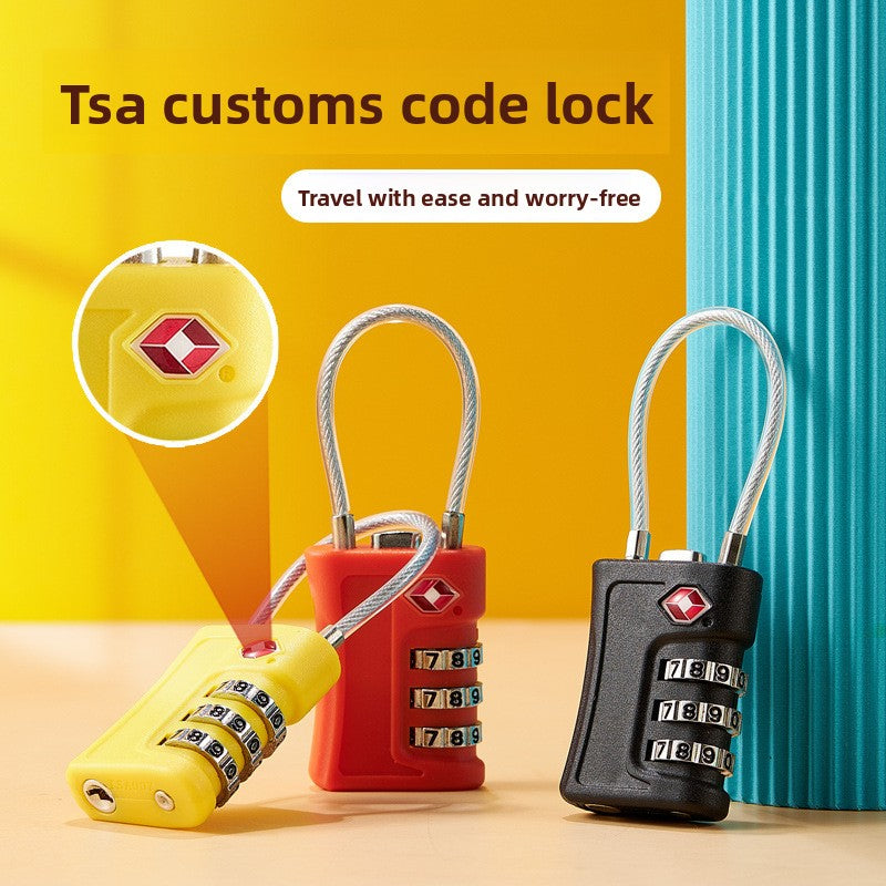 Orange-red TSA Approved Cable Combination Padlock 3-Digit Security Lock for Travel Luggage Suitcase Gym Lockers Durable Steel Wire Australian Travel Essential