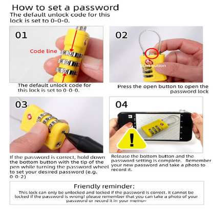 Red TSA Approved Cable Combination Padlock 3-Digit Security Lock for Travel Luggage Suitcase Gym Lockers Durable Steel Wire Australian Travel Essential