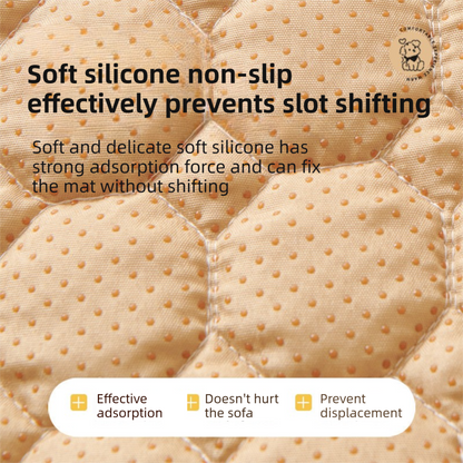 Dark Grey Pet Sofa Protector & Calming Bolster Bed with Cable Knit - 75x75CM Thickened Non Slip Furniture Cover for Cats & Dogs