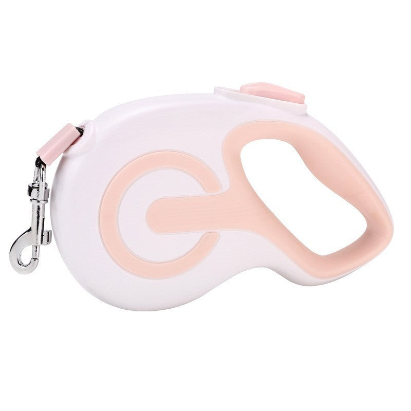 Pink 5 Meter Retractable Dog Leash | Ergonomic Anti-Slip Grip | Heavy Duty Nylon Rope for Small to Medium Dogs