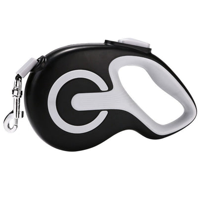 Black 5 Meter Retractable Dog Leash | Ergonomic Anti-Slip Grip | Heavy Duty Nylon Rope for Small to Medium Dogs