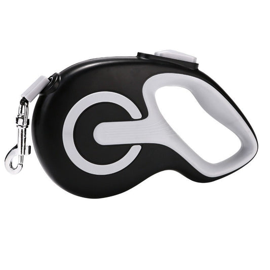 Black 5 Meter Retractable Dog Leash | Ergonomic Anti-Slip Grip | Heavy Duty Nylon Rope for Small to Medium Dogs