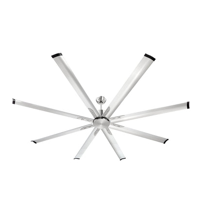 VEVOR 213 cm Ceiling Fan No Light, 6-Speed Remote Control, Aluminum 8-Blade, Reversible DC Motor, Modern Low Profile Flush Mount Fan for Bedroom, Living Room, Patio, Indoor/Outdoor, Brushed Nickel