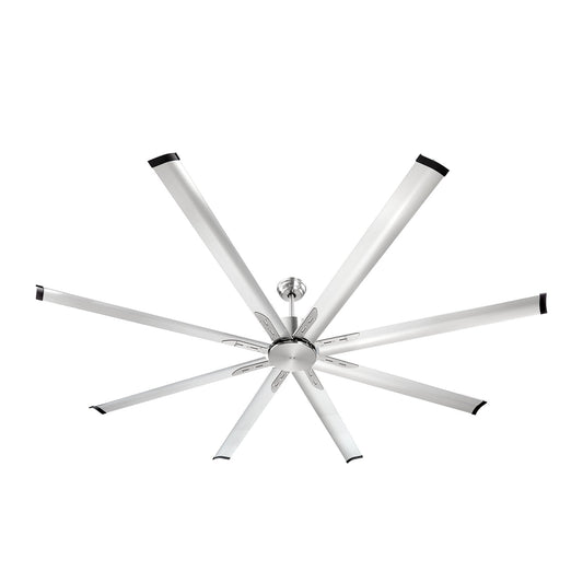 VEVOR 213 cm Ceiling Fan No Light, 6-Speed Remote Control, Aluminum 8-Blade, Reversible DC Motor, Modern Low Profile Flush Mount Fan for Bedroom, Living Room, Patio, Indoor/Outdoor, Brushed Nickel