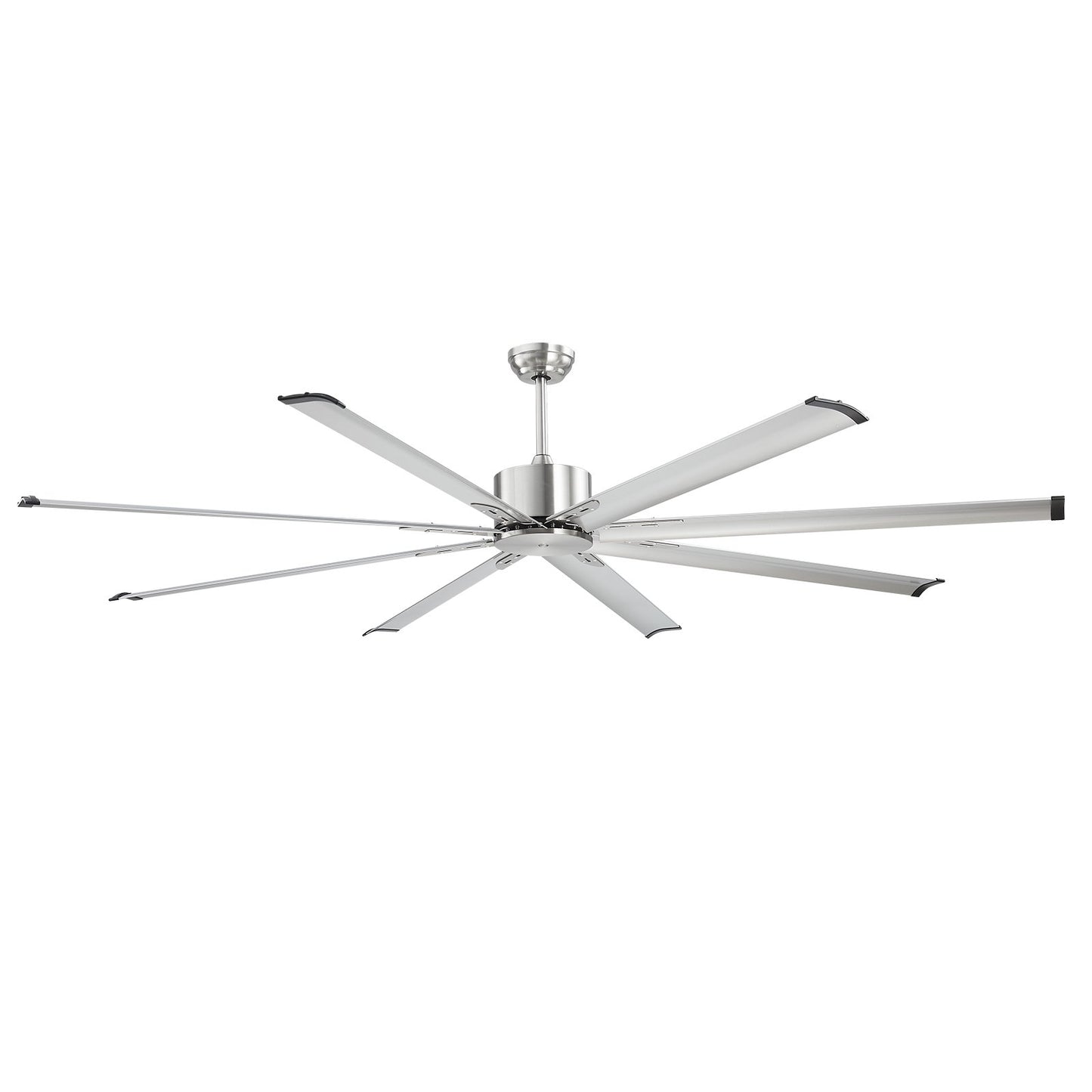 VEVOR 213 cm Ceiling Fan No Light, 6-Speed Remote Control, Aluminum 8-Blade, Reversible DC Motor, Modern Low Profile Flush Mount Fan for Bedroom, Living Room, Patio, Indoor/Outdoor, Brushed Nickel